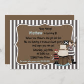 Ahoy Matey - Geburtstagsparty Einladung (Vorne/Hinten)