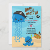 Ahoy Matey! Octopus Pirates Boys Birthday Einladung (Vorderseite)