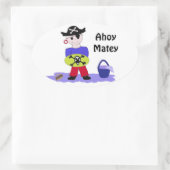 Ahoy Matey Ovaler Aufkleber (Tasche)