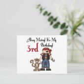 Ahoy Matey Pirate 3. Geburtstagsgeschenke und Gesc Postkarte (Stehend Vorderseite)