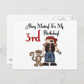 Ahoy Matey Pirate 3. Geburtstagsgeschenke und Gesc Postkarte (Vorne/Hinten)