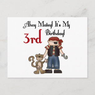 Ahoy Matey Pirate 3. Geburtstagsgeschenke und Gesc Postkarte