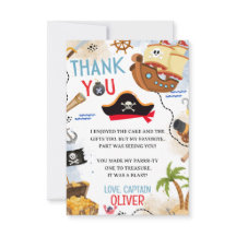 Ahoy Matey Pirate Birthday Thank You Card