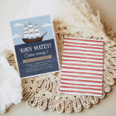 Ahoy Matey Pirate Boy Birthday Einladung