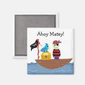 Ahoy Matey Pirate Design Magnet (Vorderseite/Rückseite)