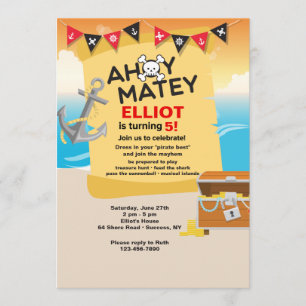 Ahoy Matey Pirate Einladung