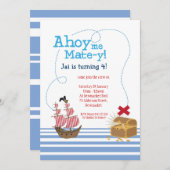 Ahoy Matey Pirate Einladung (Vorne/Hinten)