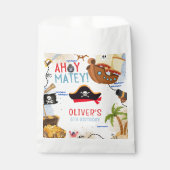 Ahoy Matey Pirate Favor Bag, Kids Pirate Birthday Geschenktütchen (Vorderseite)