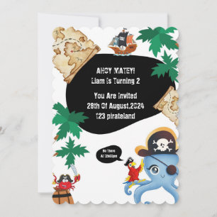 AHOY MATEY PIRATE GEBURTSTAGEINLADUNG FÜR JUNGEN EINLADUNG