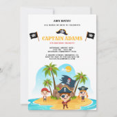 Ahoy Matey! Pirate Island Boys Birthday Einladung (Vorderseite)
