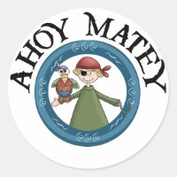 Ahoy Matey Pirate mit Papageiklebern