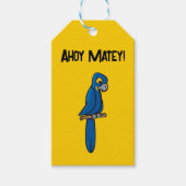 Ahoy Matey Pirate Parrot Cartoon, Funny Macaw Bird Geschenkanhänger (Vorderseite)