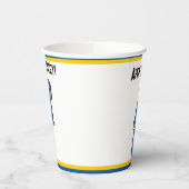 Ahoy Matey Pirate Parrot Cartoon, Funny Macaw Bird Pappbecher (Links)