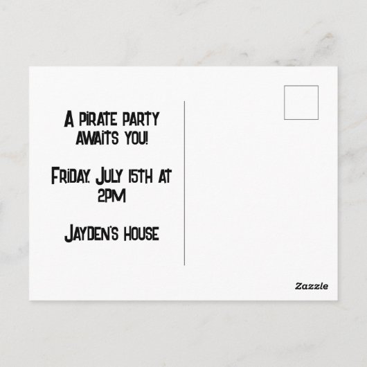 Ahoy Matey Pirate Parrot Cartoon, Funny Macaw Bird Postkarte (Rückseite)