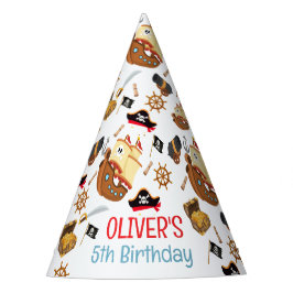 Ahoy Matey Pirate Personalized Birthday Partyhütchen