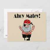 Ahoy Matey Pirate Postkarte (Vorne/Hinten)