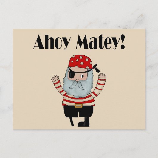 Ahoy Matey Pirate Postkarte (Vorderseite)