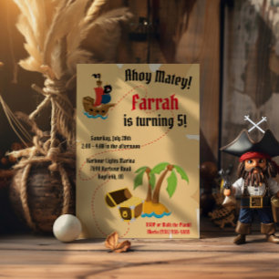 Ahoy Matey! Piraten-Themen-Kindergeburtstagsfeier Einladung