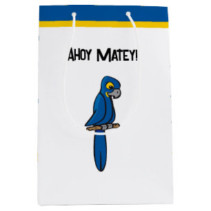 Ahoy Matey Piratenpapagei Cartoon, Lustiger Ara-Vo Mittlere Geschenktüte