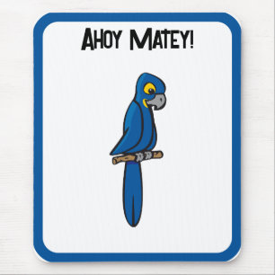 Ahoy Matey Piratenpapagei Cartoon, Lustiger Ara-Vo Mousepad