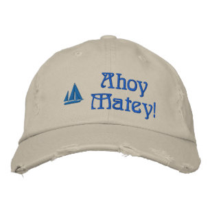 Ahoy Matey Sailors bestickter Hut