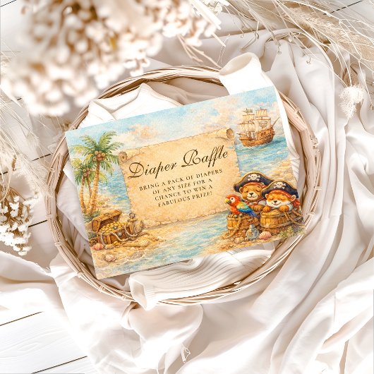 Ahoy Matey Storybook Pirates Diapper Raffle Begleitkarte
