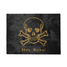 Ahoy Matey Vintag Pirate Gold Skull und Knochen