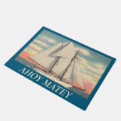 Ahoy Matey Welcome Door Mat Fußmatte (Schrägansicht)
