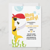 Ahoy Matey! Yellow Shark Pirate Einladung (Vorderseite)