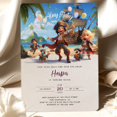 Ahoy Mateys! Pirate Paradise Island Birthday Bash Einladung