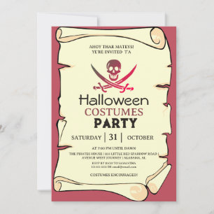 Ahoy Matrosen Piraten Halloween Kostüme Party Einladung