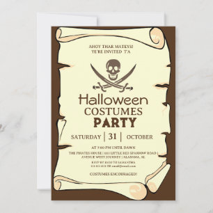 Ahoy Matrosen Piraten Halloween Kostümparty Einladung