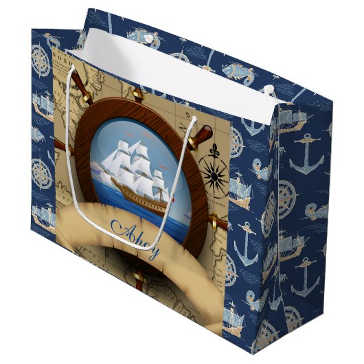 Ahoy Maty!   Große Geschenktüte (Vorderseite Schrägansicht)