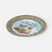 Ahoy, Matyes, Boy's Baby Shower Nautical Pappteller (Schrägansicht)