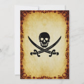 Ahoy Me Hearties Pirate Geburtstagsparty Einladung (Rückseite)