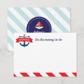 Ahoy! Nautic Baby Shower Advisor Card Game Hinweiskarte (Vorne/Hinten)