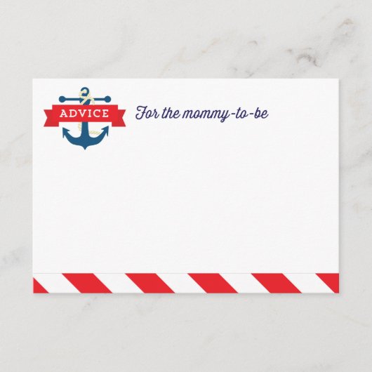 Ahoy! Nautic Baby Shower Advisor Card Game Hinweiskarte (Vorderseite)