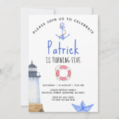 Ahoy! Nautic Geburtday Einladung (Vorderseite)