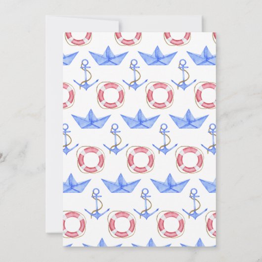 Ahoy! Nautic Geburtday Einladung (Rückseite)