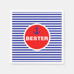 Ahoy! Nautical Anchor Sailor Party Napkins Serviette