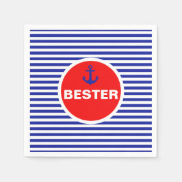 Ahoy! Nautical Anchor Sailor Party Napkins Serviette