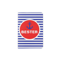 Ahoy Nautical Anchor Themed Passport Passhülle