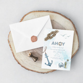 Ahoy! Nautical Baby Shower Invitation Einladung