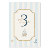 Ahoy Nautical Blue | Sailboat & Rope Tischnummer (Rückseite)