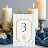 Ahoy Nautical Blue | Sailboat & Rope Tischnummer