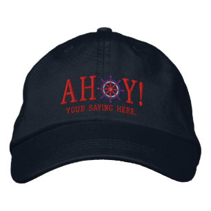 AHOY! Nautical Greetings Embroidery Bestickte Baseballkappe