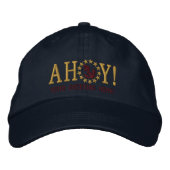 AHOY! Nautical Greetings Embroidery Bestickte Baseballkappe (Vorderseite)