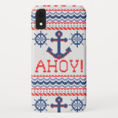 AHOY Nautical Knitter Weihnachtsjumper Stil Case-Mate iPhone Hülle (Rückseite)