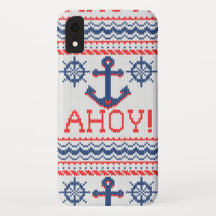 AHOY Nautical Knitter Weihnachtsjumper Stil iPhone XR Hülle