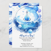 Ahoy Nautical Shower Boy Baby Shower Einladung (Vorne/Hinten)